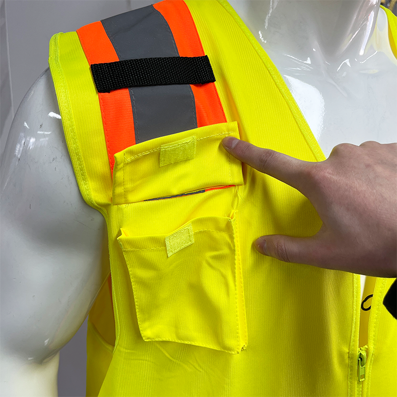 Polyester High-Visibility Reflective Safety Vest with Custom Logo Working Clothes