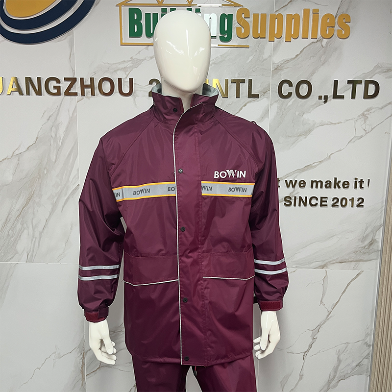 High Visibility Safety Raincoat Waterproof PVC Rain Coat with Reflector for Safety Workwear 