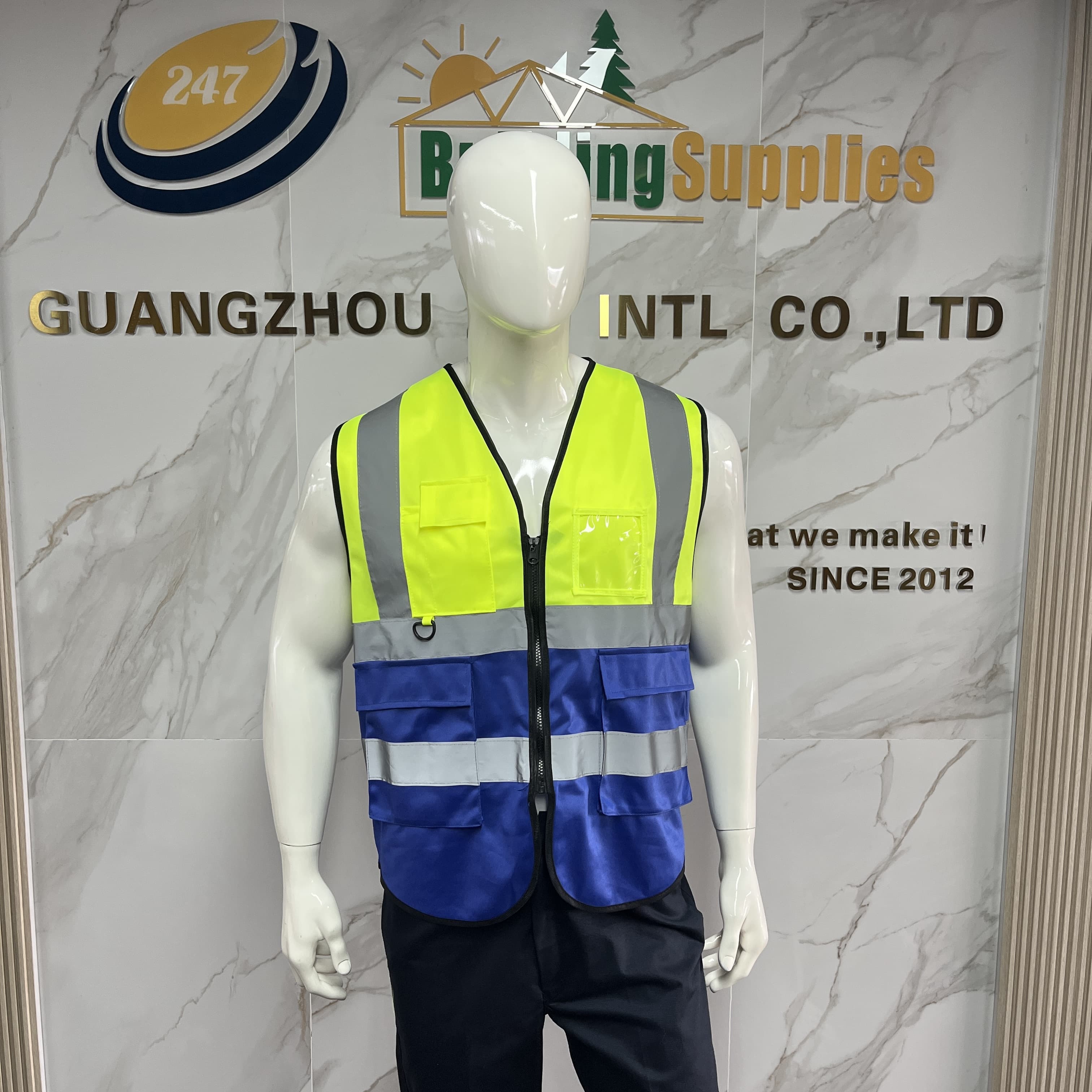 Mesh Breathable Vest with Zipper High Visibility Reflective Safety Vest