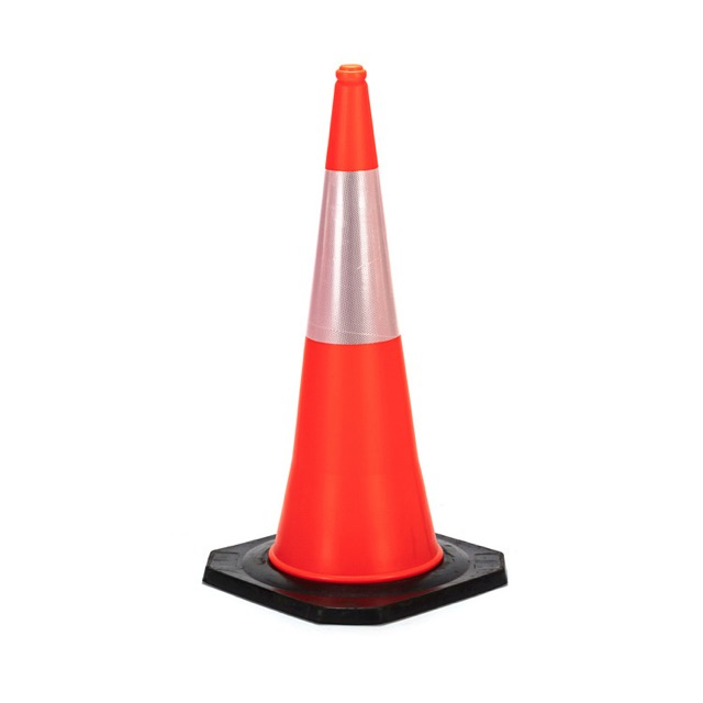 Rubber Base Road Cone Plastic Reflective Warning Traffic Cone