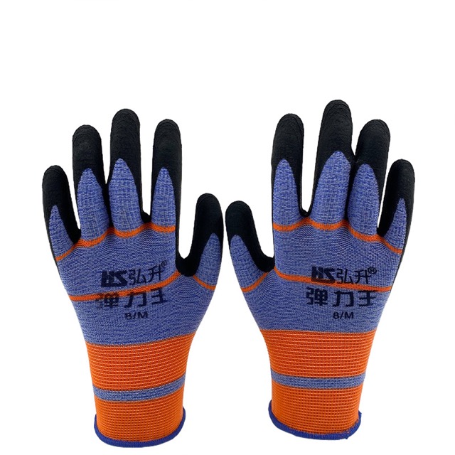 Hand Protection Rubber Coated Construction Work Gloves