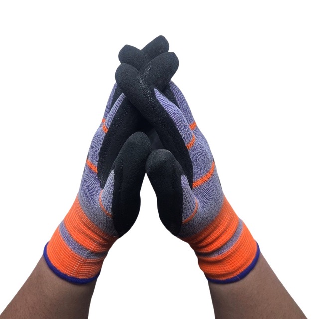 Hand Protection Rubber Coated Construction Work Gloves