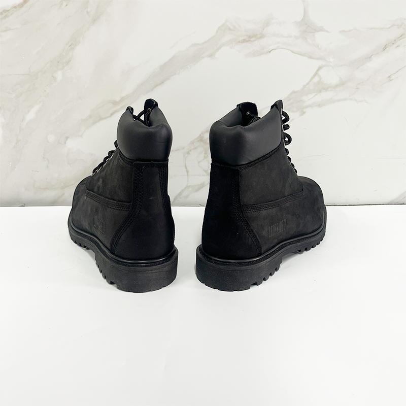 Classic Safety Shoes Black Genuine Leather Steel Toe Cap Puncture Resistant Work Safety Shoes