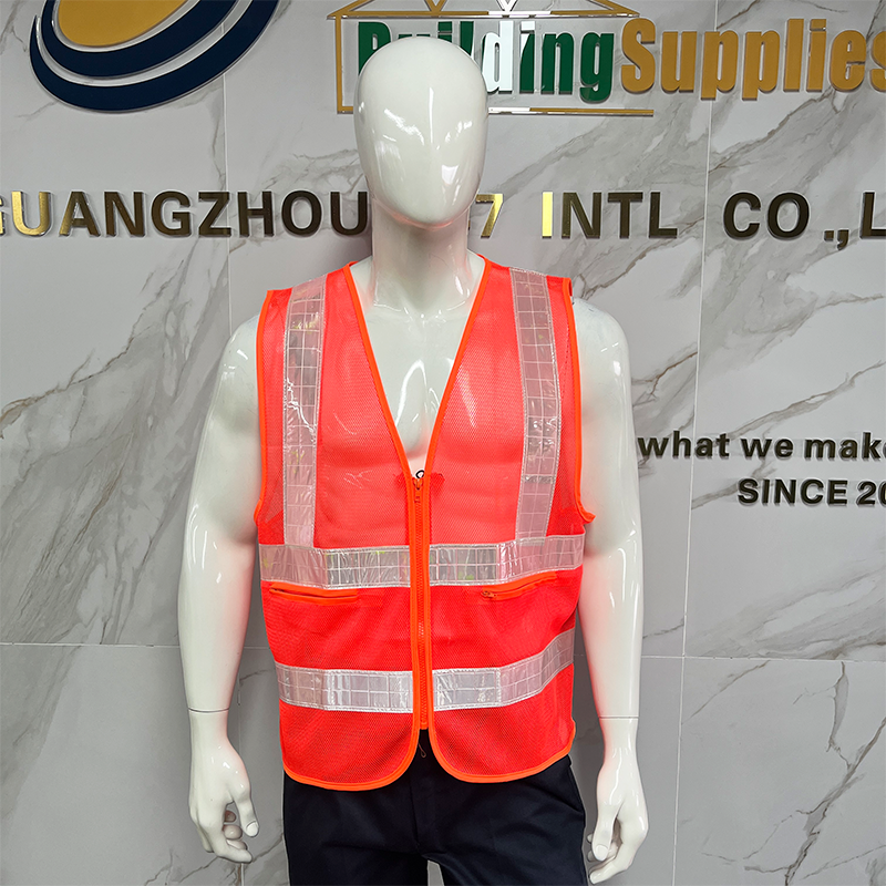 Wholesale Customizable Sleeveless Reflective Vest with Breathable Mesh Panels for Construction