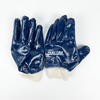 Blue Nitrile Fully Coated Jersey Liner Knit Wrist Industrial Work Gloves