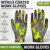 Hot Selling Hand Safety Work Gloves Printed Liner Work Nitrile Coated Gloves for Gardening