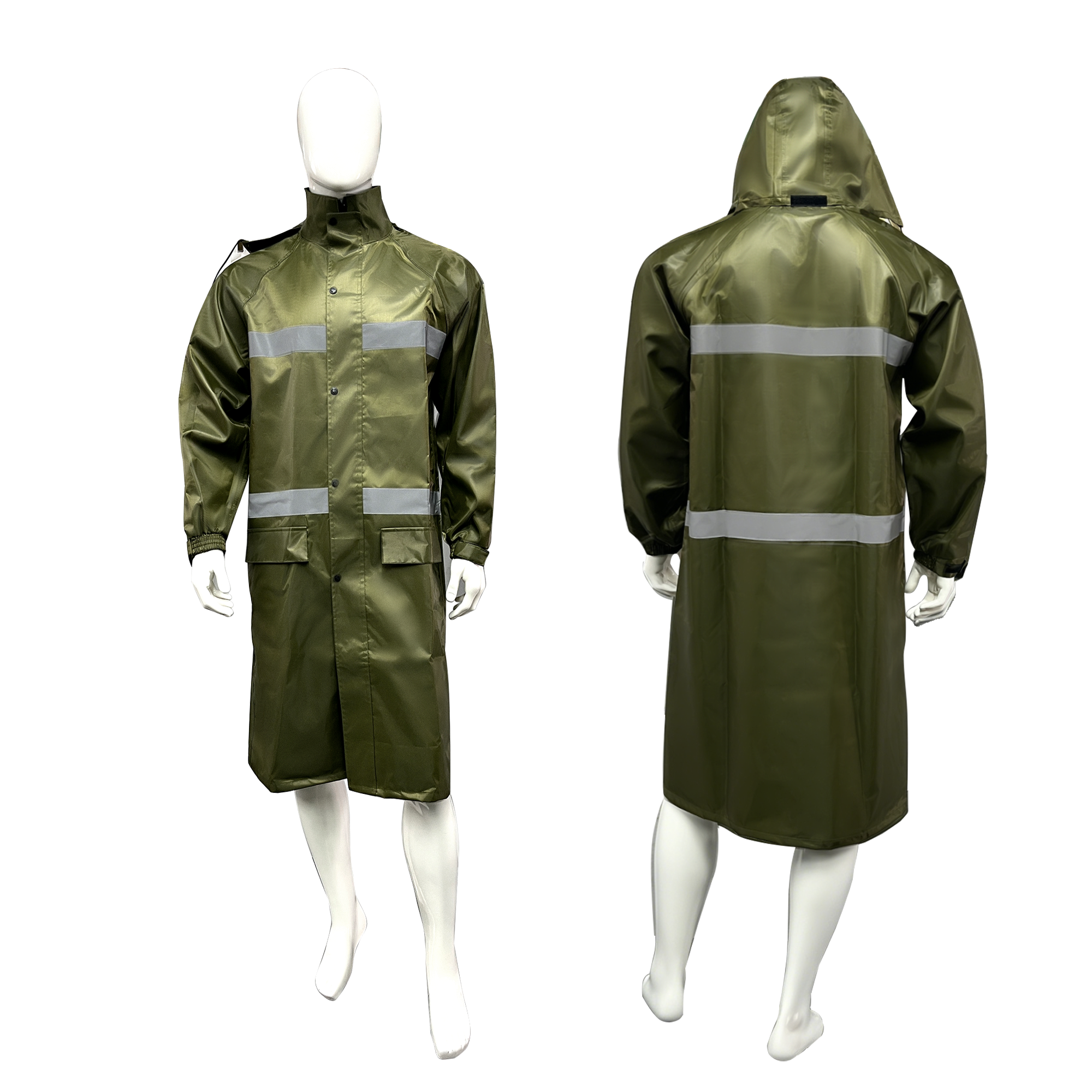 High Visibility Industrial Reflective Safety Hooded Waterproof Reflector Jackets Coat Rain Coat Waterproof