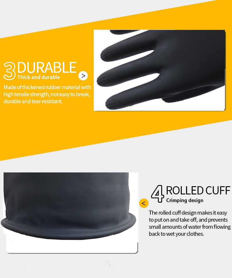 High Quality Resistant Chemical Industrial Latex Gloves Thick Safety Gloves Anti-slip Labor Protection Glove
