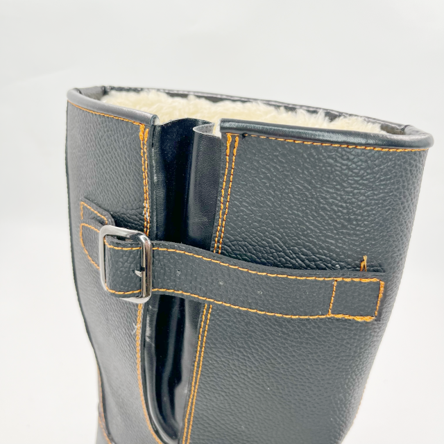 Oil Resistant Pu Sole Steel Toe Puncture Proof Keep Warm Fur Lined Safety Shoes for Winter