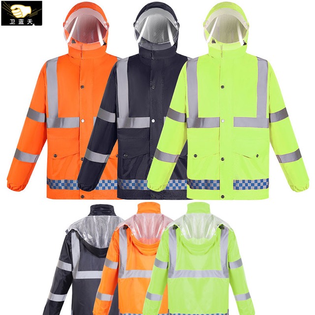 Traffic Safety Raincoat Polyester Reflective Raincoat