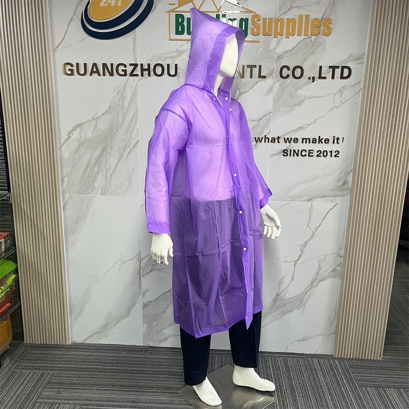 Reusable Rainwear Transparency Portable Rainwear Waterproof EVA Long Jacket Rain Poncho Raincoat