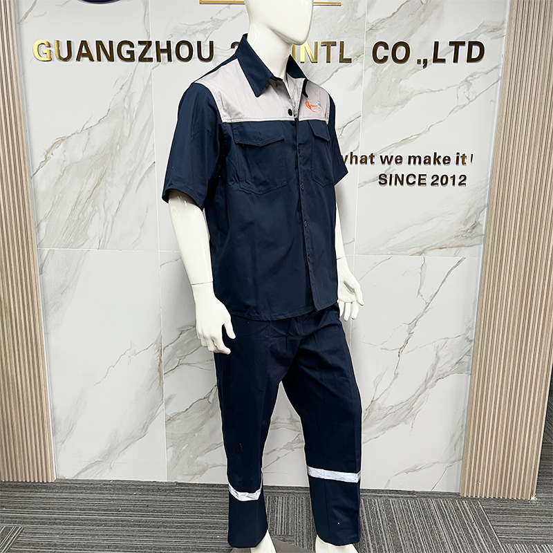 Customized Logo Short Sleeve Work Clothes Thin Breathable Safety Work Clothes Construction Safety Clothes