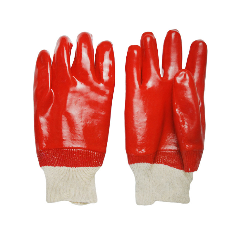 PVC Fully Coated Interlock Lining Knit Wrist Gloves
