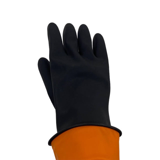 Heavy Duty Safety Gloves Natural Rubber Black Industrial Glove