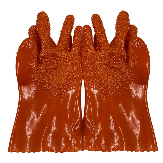 Anti-slip Industrial Oil Proof Safety Working Hand Protective PVC Gloves