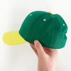 Popular Unisex Green Yellow Two Tones Hat Cotton Embroidery 6 Panel Bump Cap