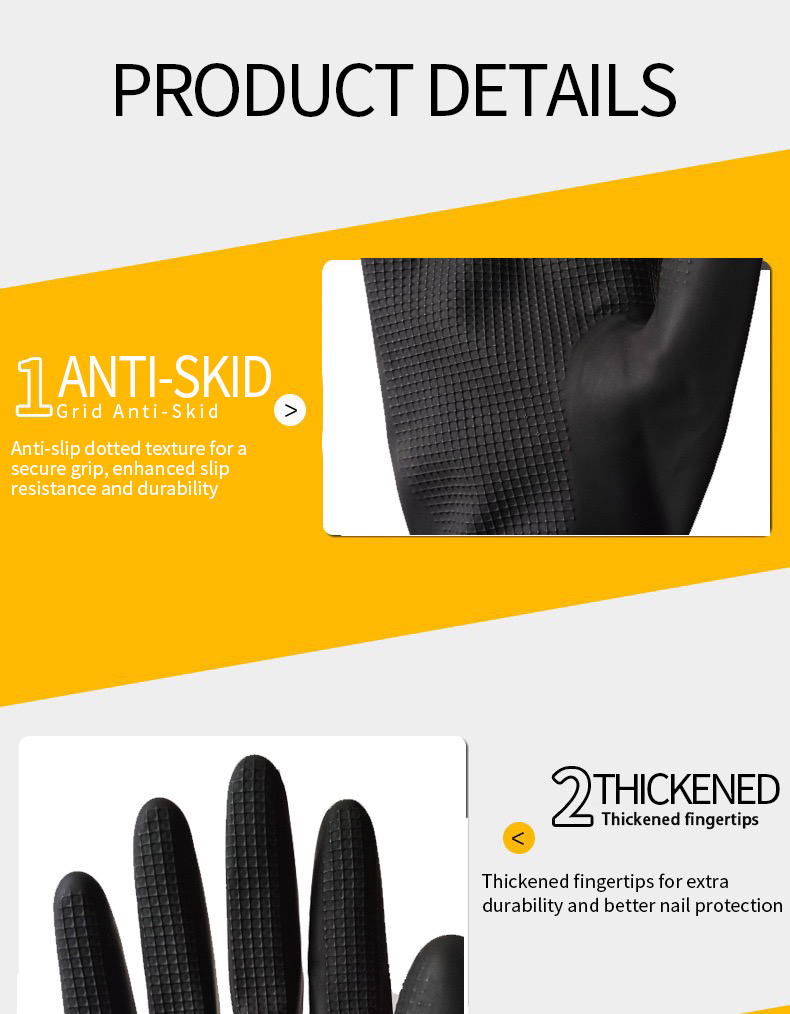 High Quality Resistant Chemical Industrial Latex Gloves Thick Safety Gloves Anti-slip Labor Protection Glove