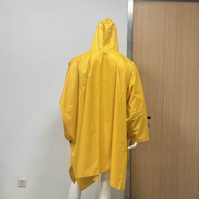 Yellow Adult Polyester Pvc Coated Rain Cape