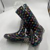 Fashion Rainbow Color Waterproof Lady Work Rain Boot