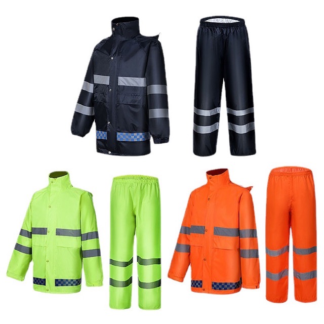 Traffic Safety Raincoat Polyester Reflective Raincoat