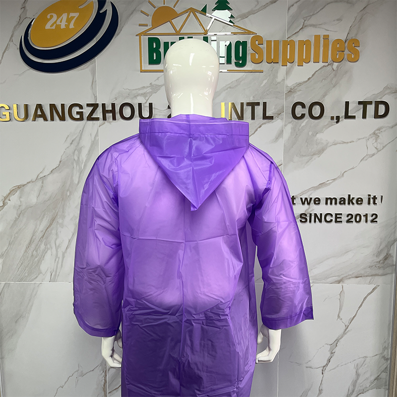 Reusable Rainwear Transparency Portable Rainwear Waterproof EVA Long Jacket Rain Poncho Raincoat