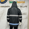 Black PVC Waterproof Men Safety Raincoat Workwear Reflective Safety Raincoat