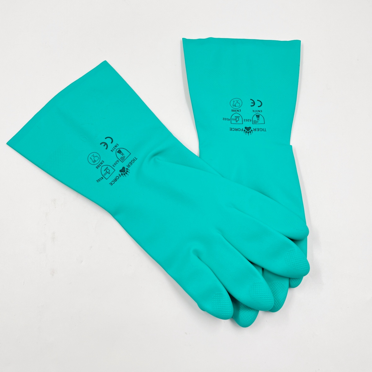 Heavy Duty Nitrile Gloves Chemical Oil Resistant Industrial Household Hotel Cleaning Green Safety Work Gloves