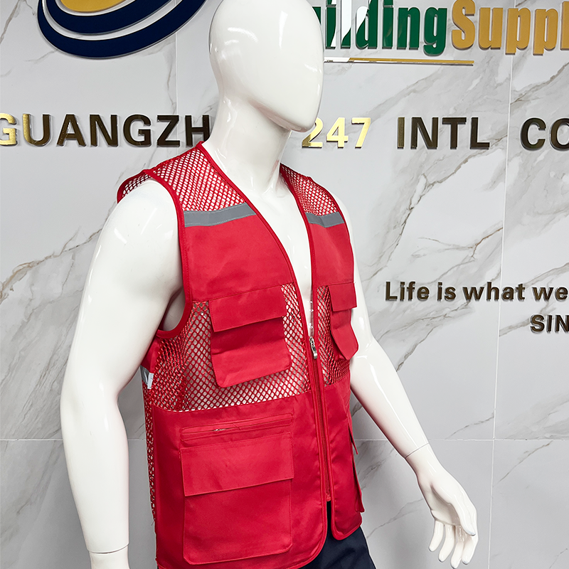 Mesh Breathable Vest with Zipper High Visibility Reflective Safety Vest