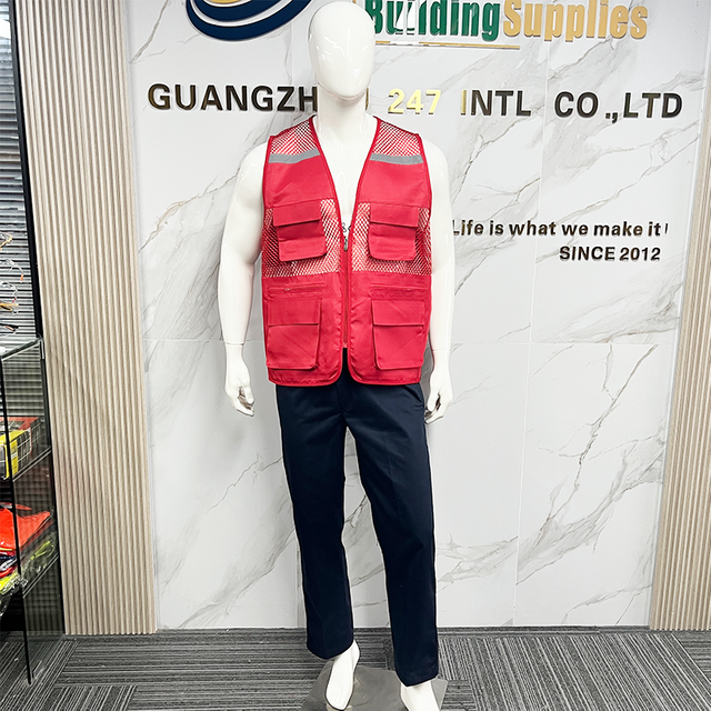 Mesh Breathable Vest with Zipper High Visibility Reflective Safety Vest