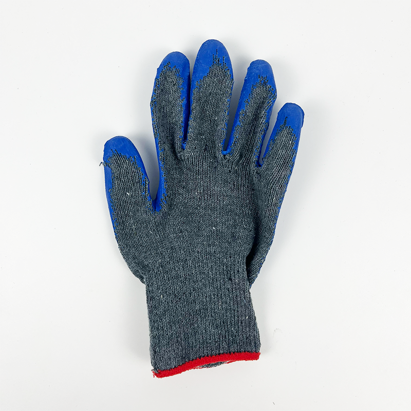 100% Polyester Industrial Gloves Knit Work Safety Labor Gloves Rubber Latex Coated Gloves