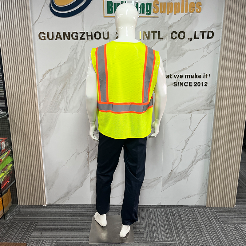 High Quality Multi-Pocket Functional Breathable Front Zipper Design Safety Reflective Vest