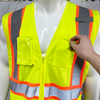 High Quality Multi-Pocket Functional Breathable Front Zipper Design Safety Reflective Vest