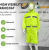 High Visibility Industrial Reflective Safety Hooded Waterproof Reflector Jackets Coat Rain Coat Waterproof