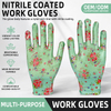 Women's Floral Nitrile Coated Garden Glove Breathable Anti-slip Safety Gloves for Yard Cleaning