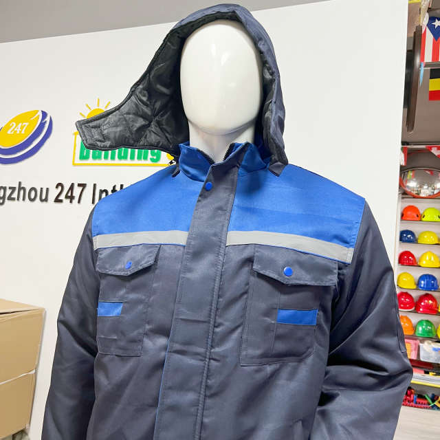 Reflective Strip Anti-static Protective Work Jacket for Winter Workshop Work