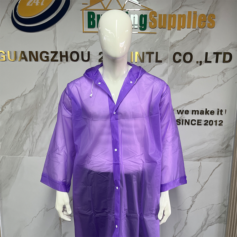 Reusable Rainwear Transparency Portable Rainwear Waterproof EVA Long Jacket Rain Poncho Raincoat
