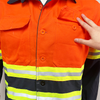 Red Security Clothing Construction Work High Visibility Workwear with Hi Vis Reflective Tape Safety cloth