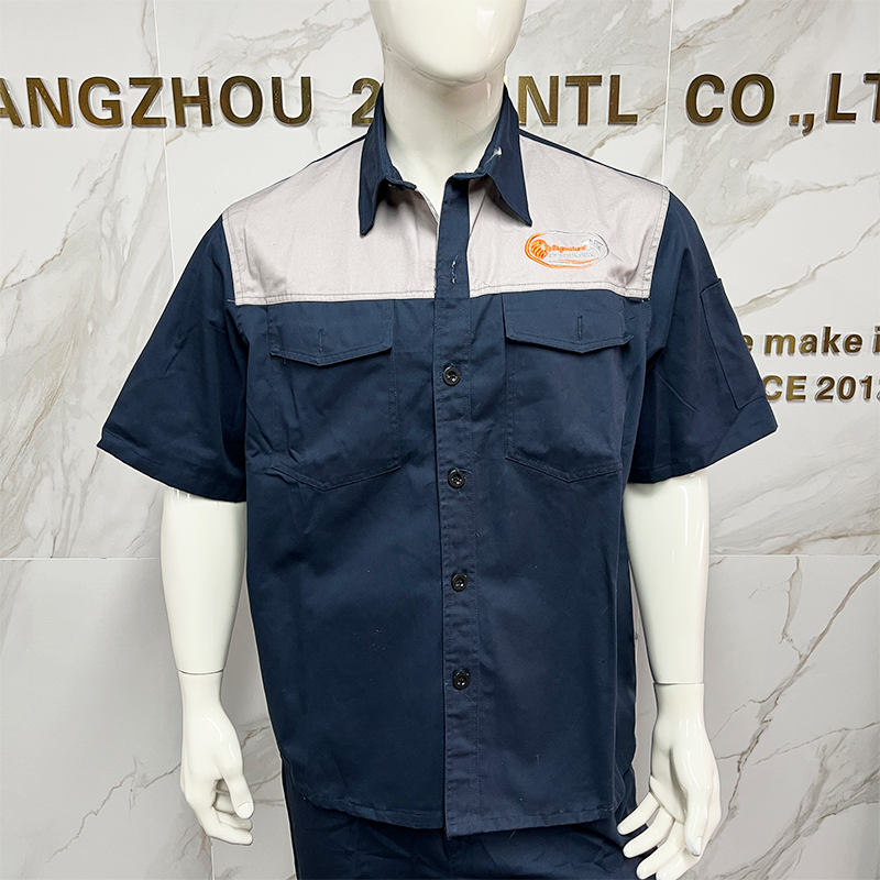 Customized Logo Short Sleeve Work Clothes Thin Breathable Safety Work Clothes Construction Safety Clothes