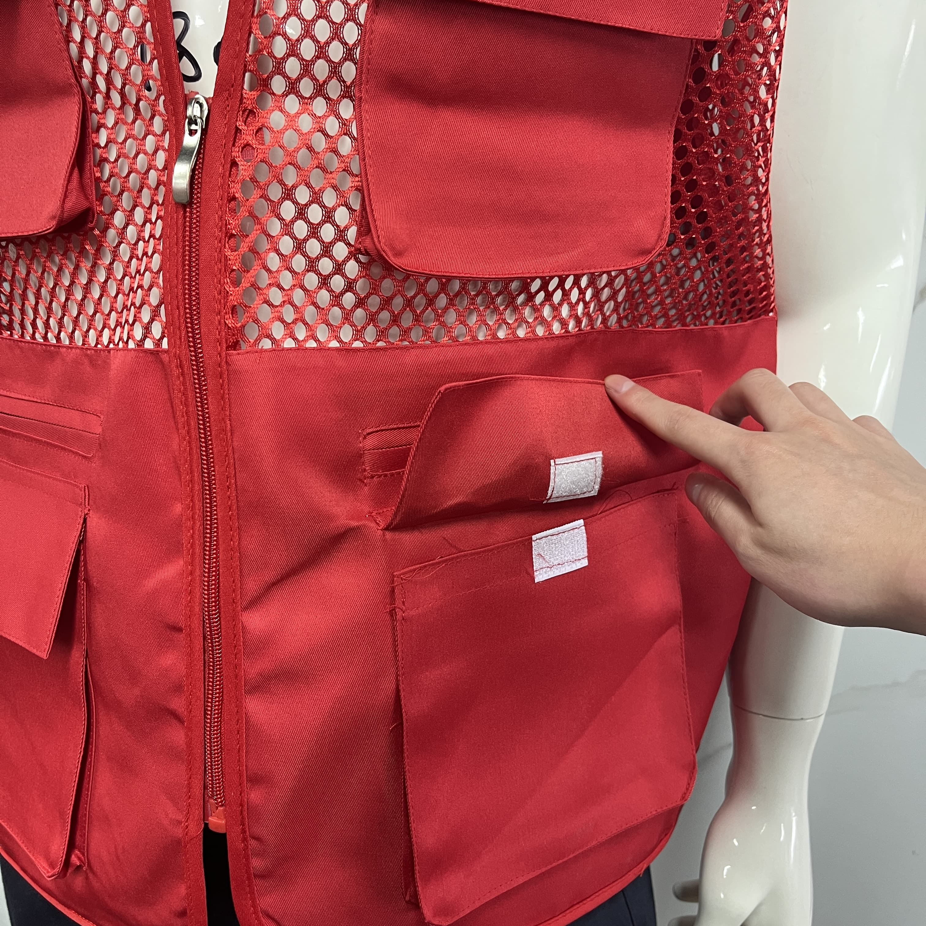 Mesh Breathable Vest with Zipper High Visibility Reflective Safety Vest