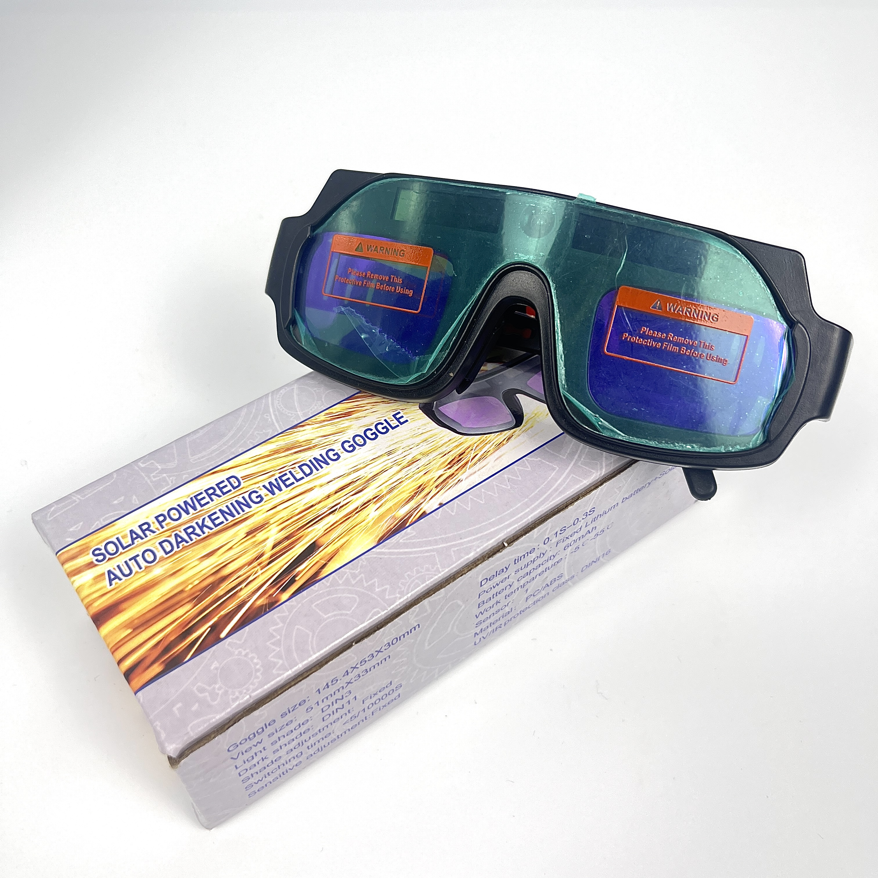 Auto Darkening Welding Glasses Solar Powered Lightweight for Arc Welding