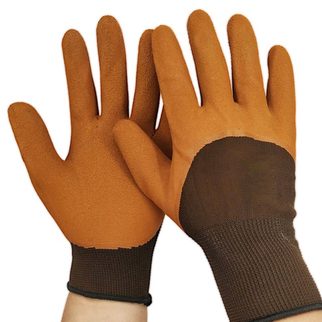 Rubber Work Gloves Warm Foam Rubber Coated Protective Gloves