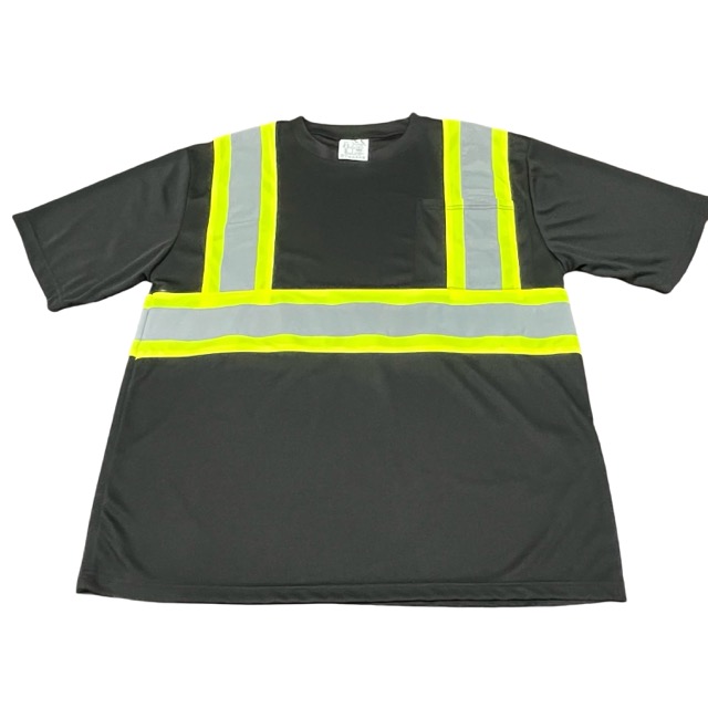 Customizable Reflective Clothing Breathable Half Sleeve Black Hi-vis T Shirt