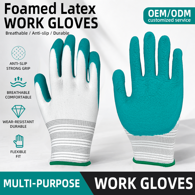 Premium Grade Anti-slip Rubber Hand Gloves Durable Garden Protective Safety Gloves for Labor Work