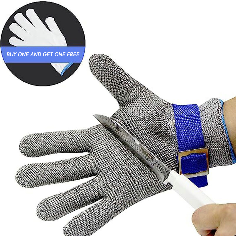Stainless Steel Mesh Metal Glove Food Grade Kitchen Cooking Butcher Meat Cutting Safety Gloves