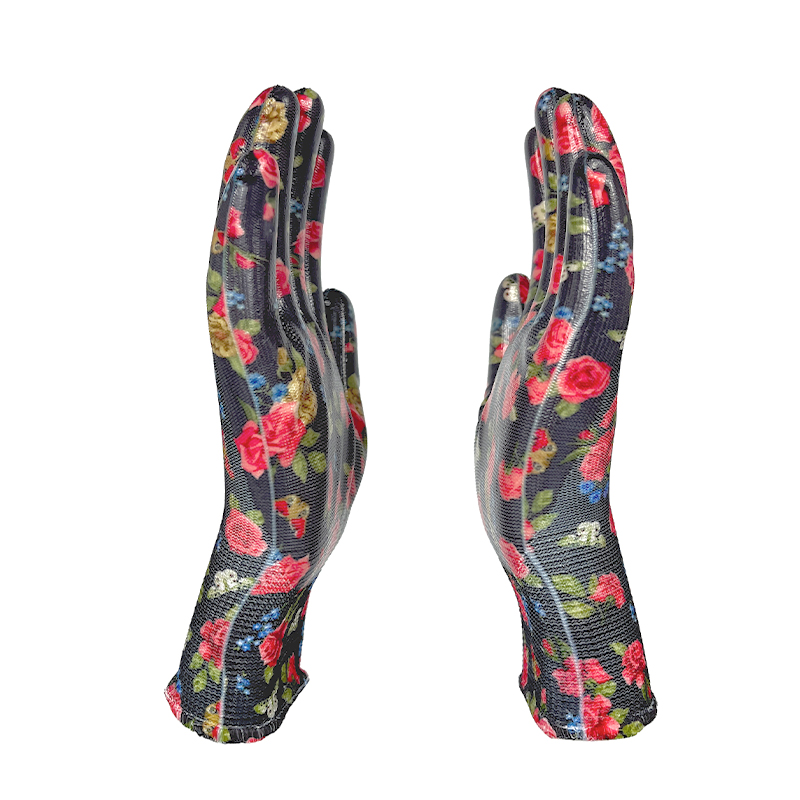 Nitrile Coated Gloves Safety Work Gloves Female Garden Protective Gloves for Wholesale