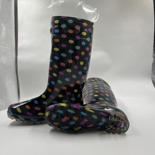 Fashion Rainbow Color Waterproof Lady Work Rain Boot