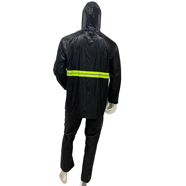 OEM Polyester PVC Coated Reflective Motorcycle Rain Suit Raincoat