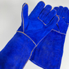 14" Anti Fire Leather Gloves Heat Resistant Welding Leather Work Gloves