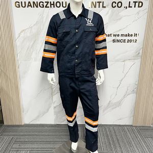 High-Visibility Construction Work Uniform with Reflective Strips Custom Logo Workwear long Sleeve Work Clothes