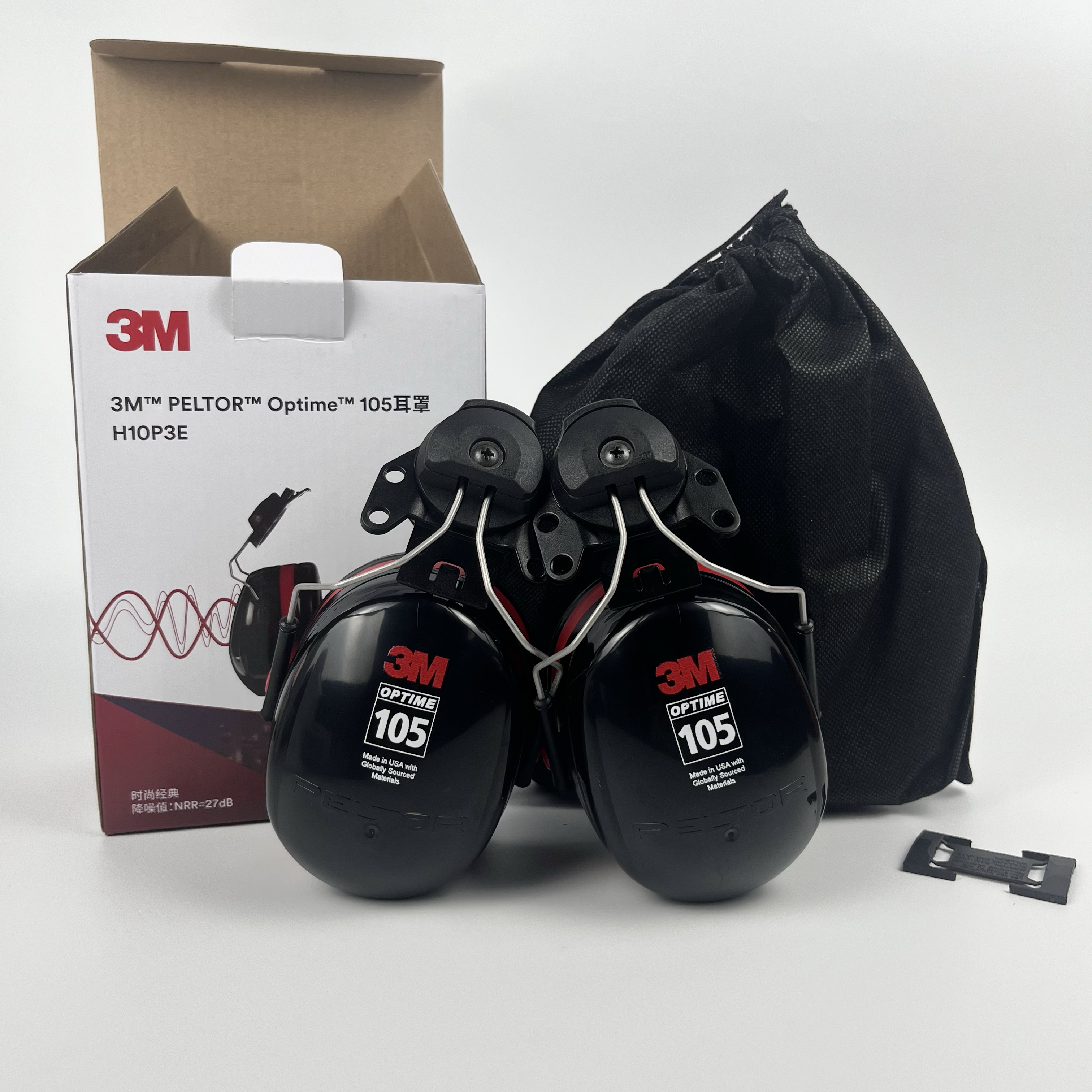 Hard Hat Attached Ear Protection Industrial Grade Earmuffs Noise Reduction